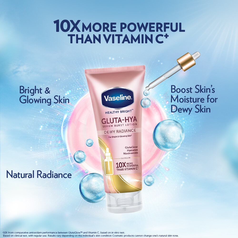 Serum Dưỡng Thể Vaseline Healthy Bright Gluta Hya Burst Lotion Dewy Radiance 330ml