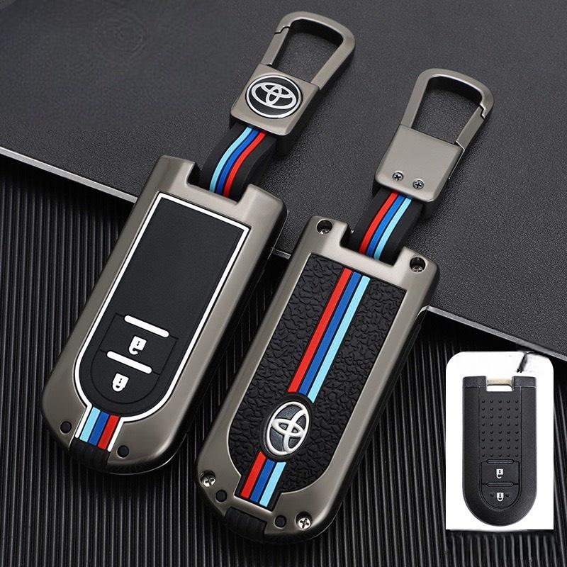 Ốp khóa kim loại phản quang-Ốp Chìa Khóa Xe Toyota Rush Wigo Avanza Hợp Kim Kẽm 2 Nút bảo vệ chìa khóa