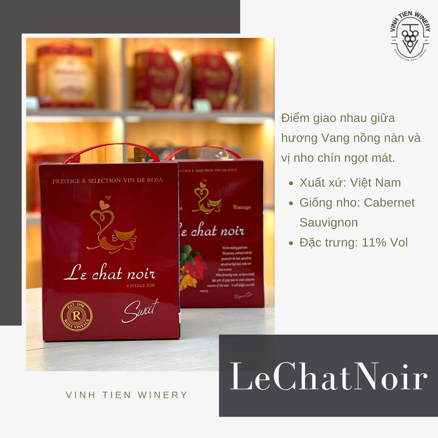Vang Đỏ Ngọt Le Chat Noir Vĩnh Tiến - 11% vol