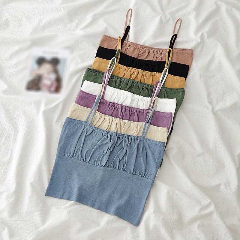 Áo 2 dây màu trơn thời trang nữ