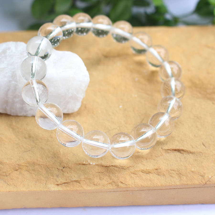 Vòng tay Đá Thạch Anh Trắng tự nhiên cho Tuổi Hợi 10ly AKO5