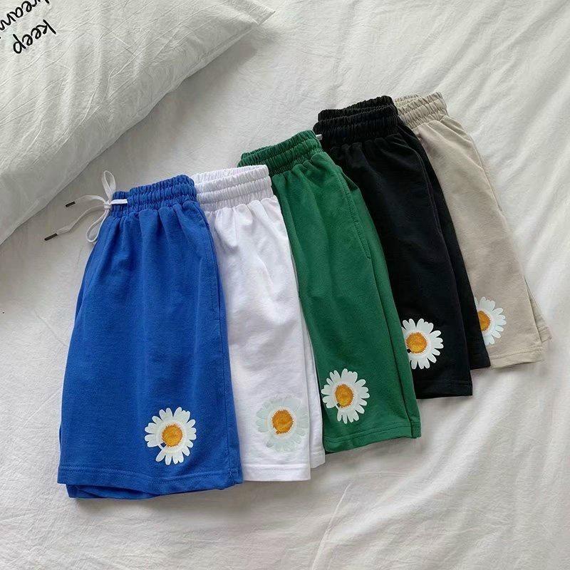 Quần thun nam nỉ in hình bông cúc siêu dễ thương chất cotton 4 chiều co giãn