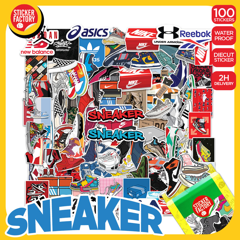 Sneaker - Set 100 sticker decal hình dán nón bảo hiểm, laptop, xe máy, ô tô - STICKER FACTORY