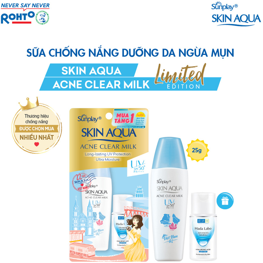 Sữa chống nắng dưỡng da ngừa mụn Sunplay Skin Aqua Acne Clear Milk Limited Edition SPF 50+, PA++++ (25g)