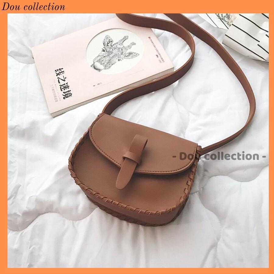 Túi Xách Da Đeo Chéo Viền Đan Kiểu Dáng Dễ Thương Lạ Mắt - Mã XT038