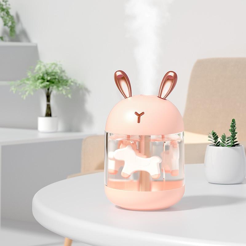Air Humidifier 300ML Pet Cute Mini Humidifier USB Aroma Essential LED Lights Night Lamp Air Purifier Diffuser for Home Car