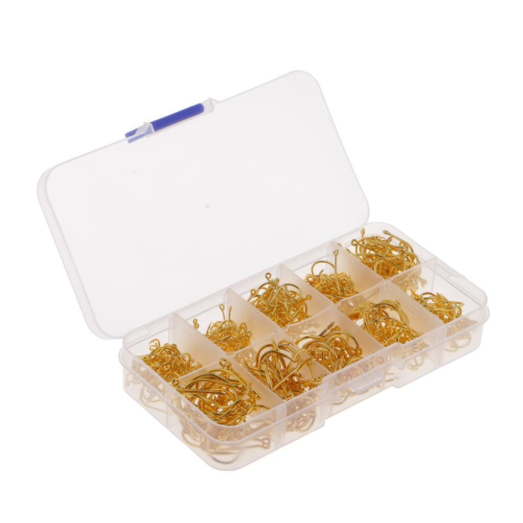 500pcs High Carbon Steel Fishing Hooks Offset Hook Barbed Fishing Hooks