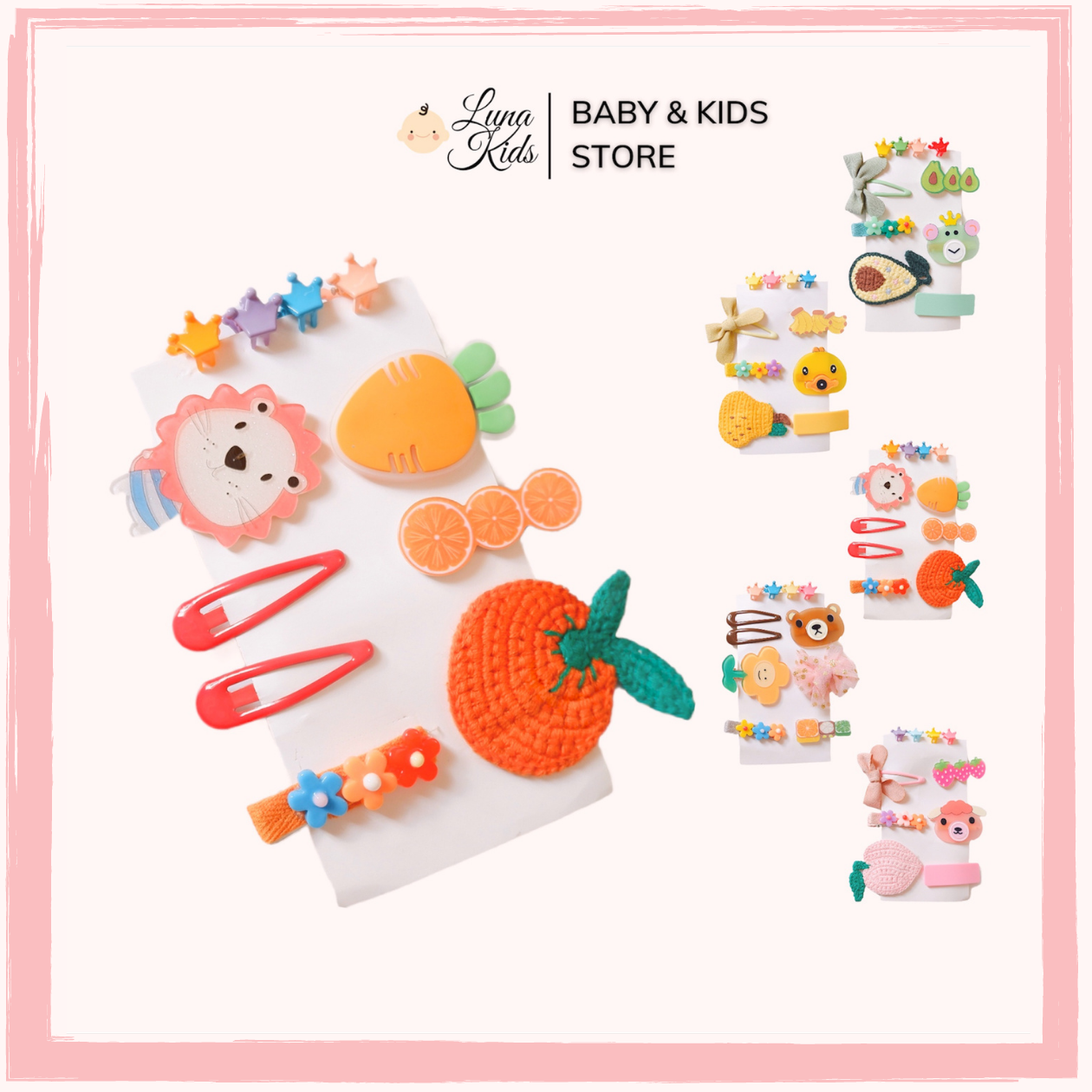 Set kẹp tóc cho bé gái KT02 - LunaKids [Ảnh thật