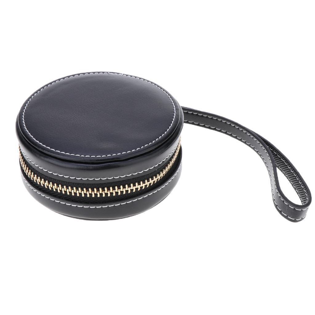 Beauty PU Leather Compact Case with Strap Black Universal for Mini Camera