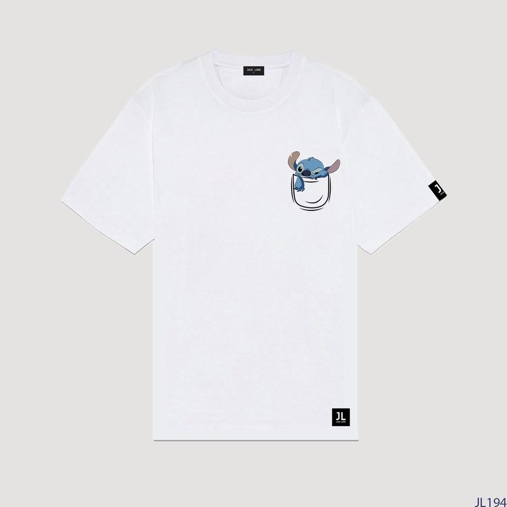 Áo Phông Oversize Stitch, JACKLANE, Áo Phông Cộc Tay Unisex Jack Lane