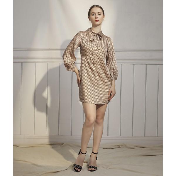Đầm suông nữ Callia Bow buộc nơ tay dài