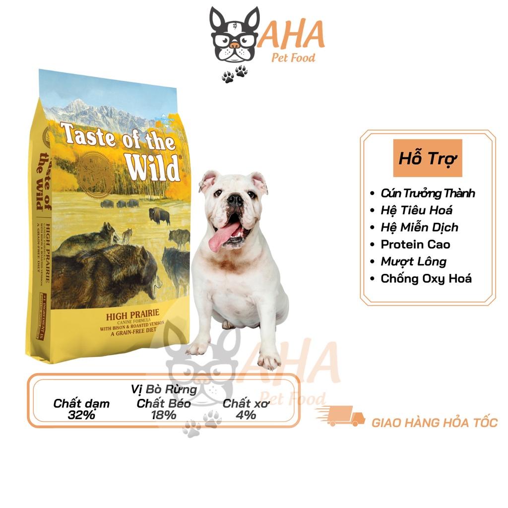 Thức Ăn Cho Chó Bull Anh Taste Of The Wild Da Lông, Cơ Bắp Bao 2kg - High Praire Bò Rừng, Nai, Trái Cây Rau Củ Quả