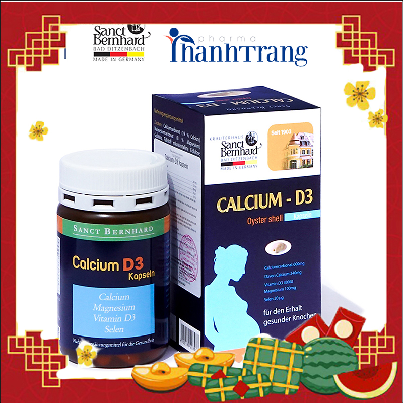 Viên nang Calcium D3 - Hộp 60 viên giúp bổ sung Canxi và các Vitamin cho cơ thể người già, trẻ em, phụ nữ có thai và cho con bú, giúp hệ xương răng chắc khỏe