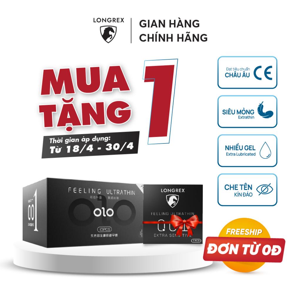 Bao cao su Longrex Ultrathin siêu mỏng cao cấp, nhiều gel bôi trơn, gốc nước size 52mm LR06