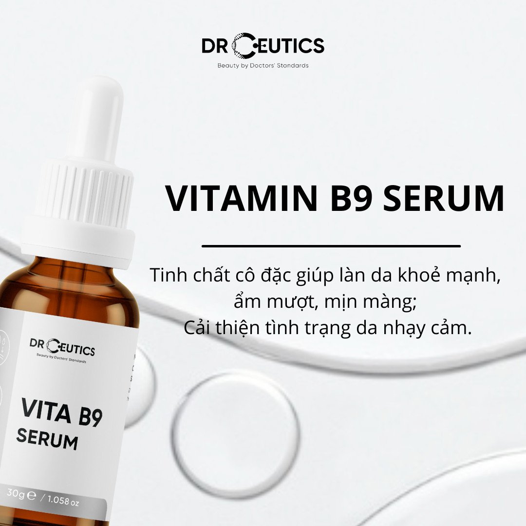 Tinh Chất Vitamin B9 DrCeutics Hỗ Trợ Quá Trình Phục Hồi Và Cấp Ẩm Cho Da