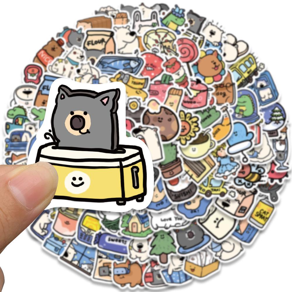 Sticker khách sạn động vật hoạt hình cute trang trí mũ bảo hiểm,guitar,ukulele,điện thoại,sổ tay,laptop-mẫu S78