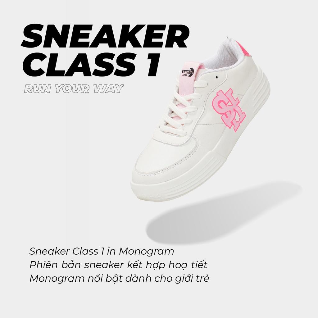 Giày Sneaker Class 1 in SH Shondo Hồng SND0070