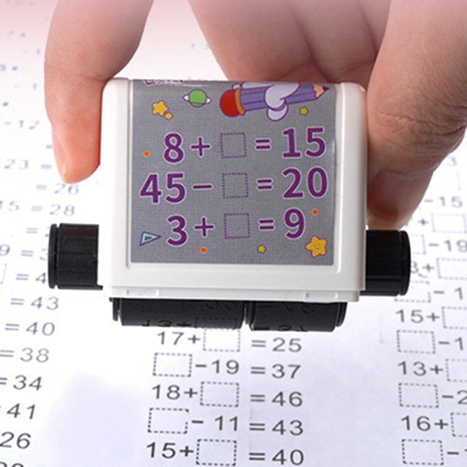 Portable Addition Subtraction Math Stamp Roller Practice Tool 1-100 School Supplies Exercises Educational Toy for School Preschool Teachers