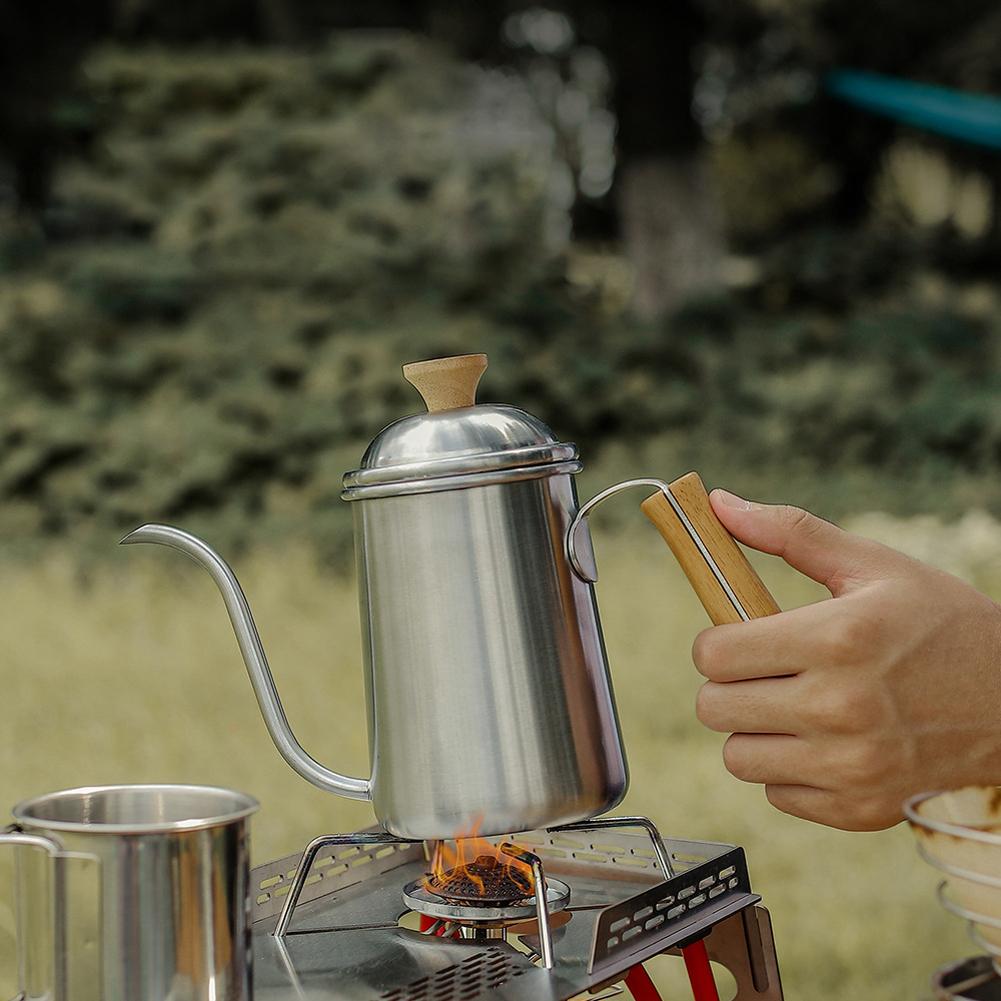 Ấm Đun Nước Cà Phê Ngoài Trời Thép Không Gỉ 650Ml