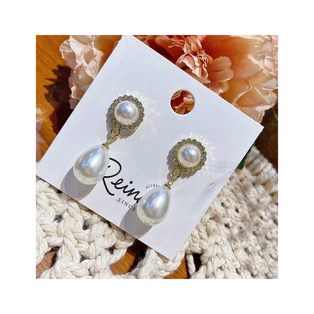 Khuyên tai nữ phong cách Retro quý phái bạc S925 đính hạt Reina cao cấp