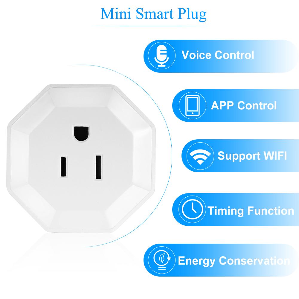 4PCS Wireless WIFI Smart Plug US Outlet WI-FI Socket Charging Adapter Smart Home Power Plug Remote Control Via Phone App Smart Timer Compatible with for Amazon Alexa and for Google Home/Nest IFTTT For TP-Link