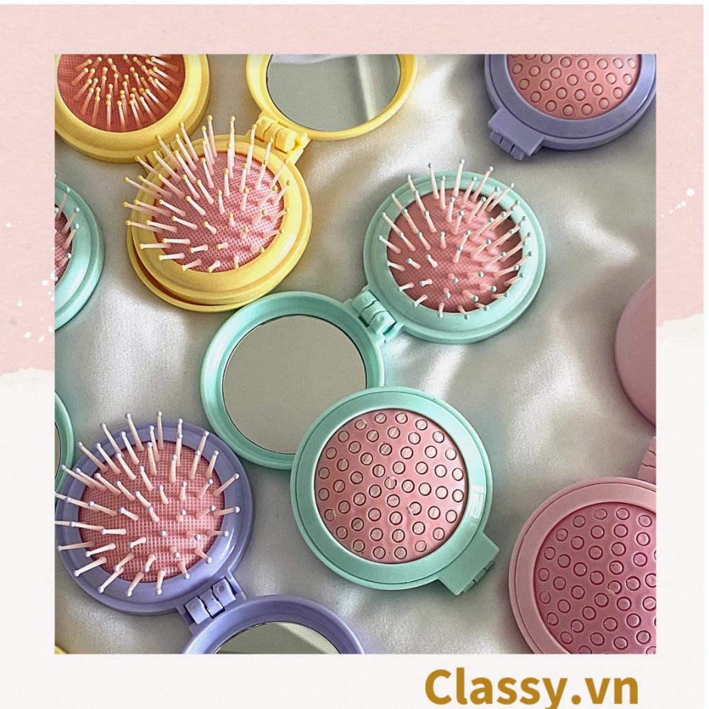 Lược mini Classy Có Thể Gấp Gọn Tích Hợp Gương Họa Tiết Hoạt Hình Đáng Yêu Độc Đáo PK923