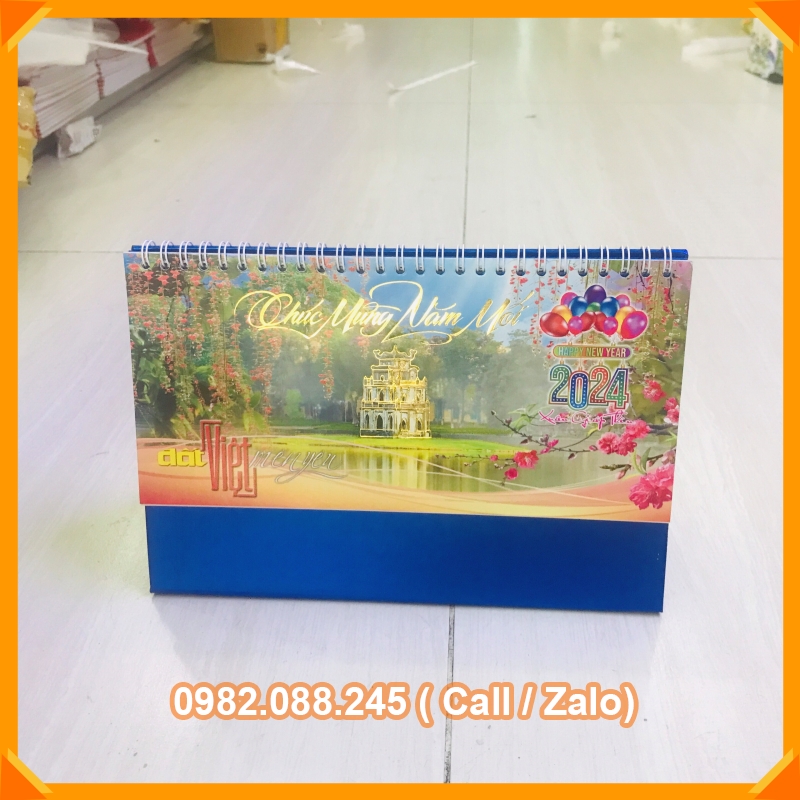 Lịch 2024 Để Bàn Lò Xo Cứng , Lịch Ghi Chú Ngày Tháng Năm Màu Sắc Cao Cấp Dễ Thương
