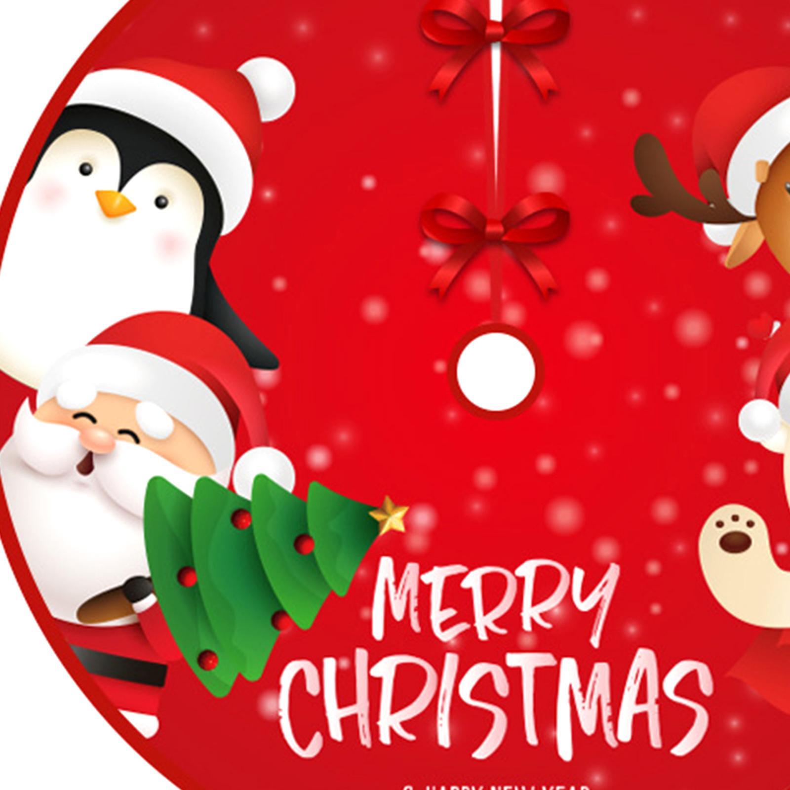 Christmas Tree Skirt Base Cover Xmas Tree Skirt 90cm Easy to Use Round Christmas Tree Apron for New Year Party Outdoor Indoor