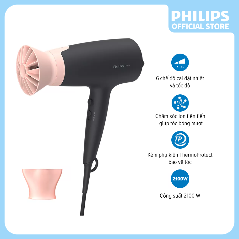 Máy sấy tóc Philips BHD350/10 - Sấy khô tóc mạnh mẽ