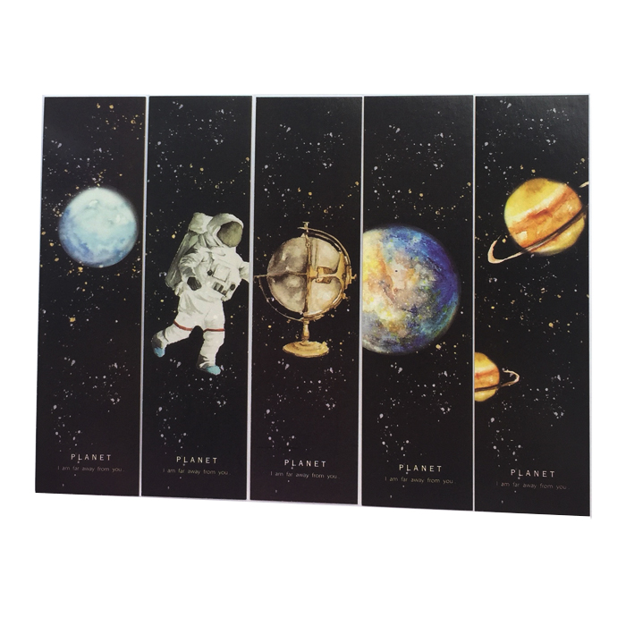 Hộp 30 Bookmark Đánh Dấu Sách Du Hành Không Gian Space Roaming GB21 027-2007 (Tặng Kèm Bookmark Nam Châm)