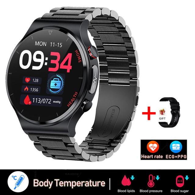 2023 New Smartwatch máu đường máu lipid huyết áp nhiệt độ cơ thể Giám sát sức khỏe theo dõi thông minh cho nam giới đồng hồ
