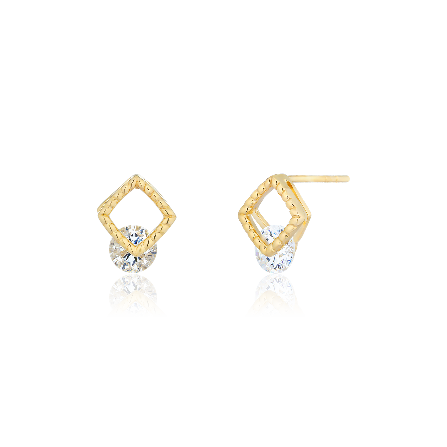 Bông Tai Nữ Vàng 14K BT400 Huy Thanh Jewelry