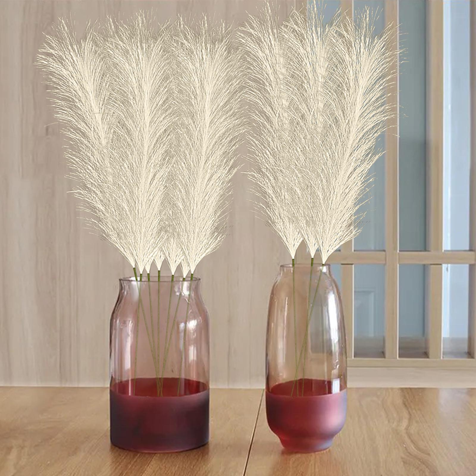 Faux Pampas Grass Bouquet 10pcs 24“/61cm, Natural Artificial Pampas Grass Decor Reed, Boho Wedding Decor, Home Decoration