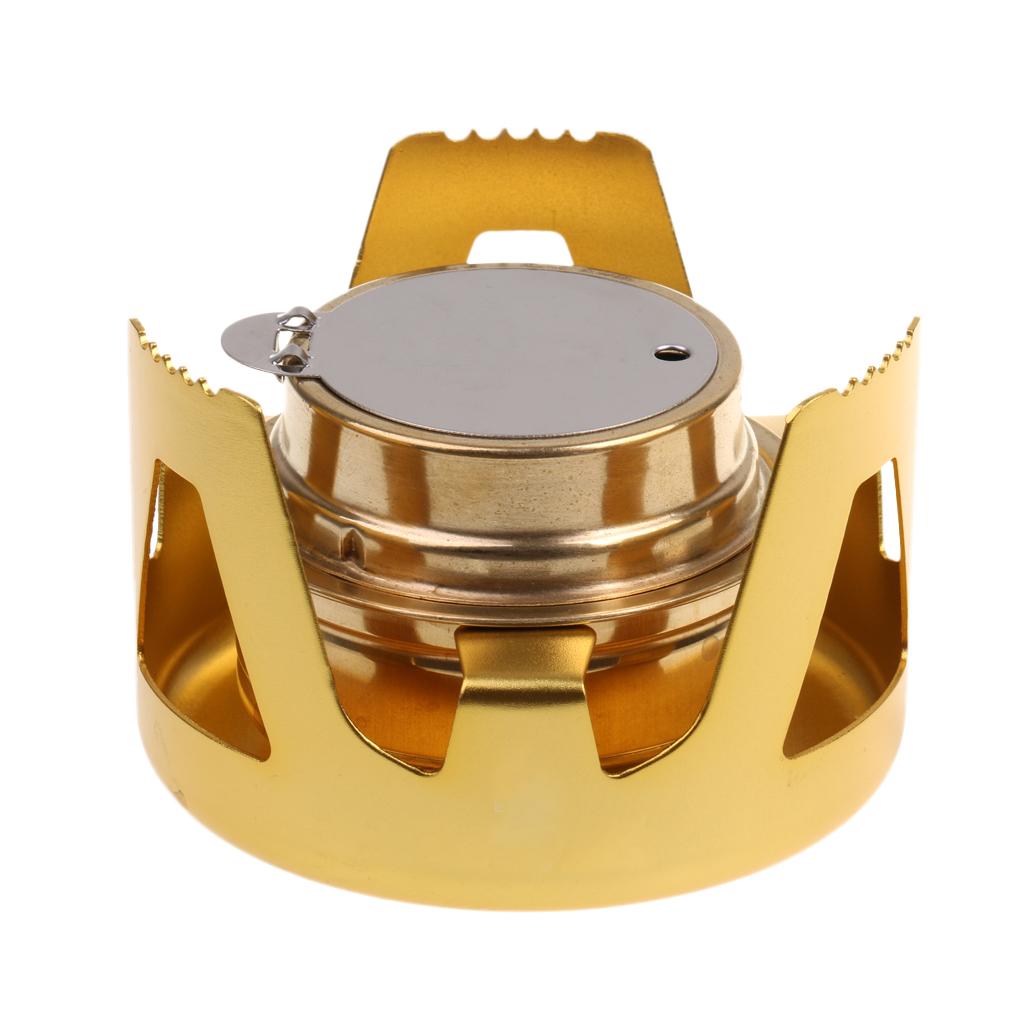 2xAluminum Alloy Mini   with Alcohol Burner Camping Backpacking Tool Gold