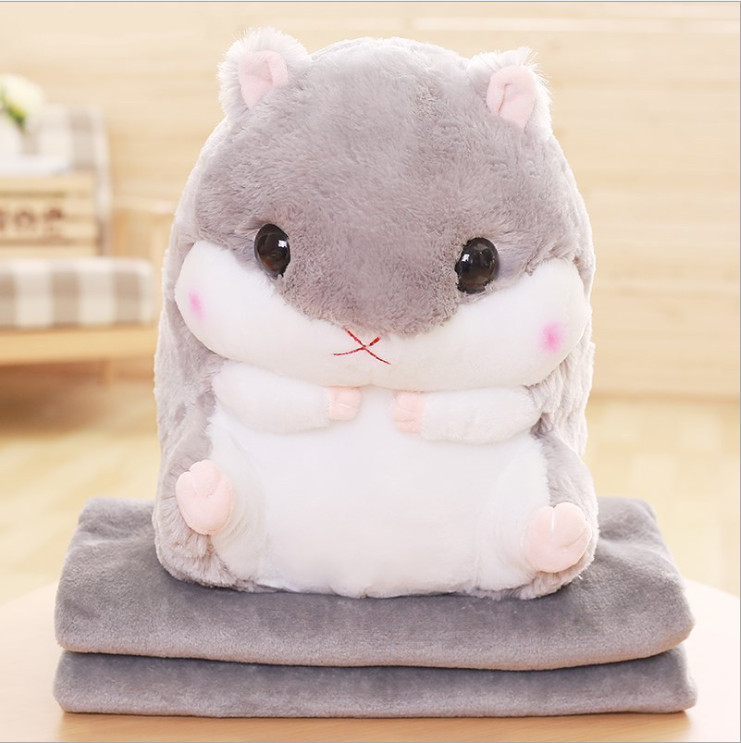 Gối mền thú bông chuột Hamster 3 trong 1