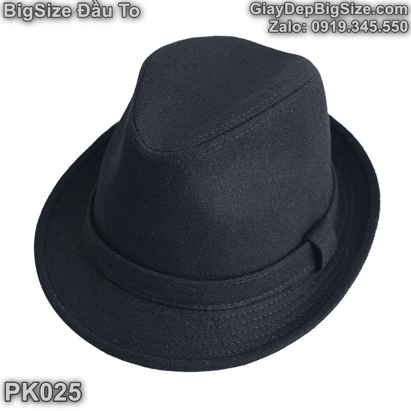 Mũ phớt, nón phớt cỡ lớn cho nam đầu to (chu vi 59-61cm). Big size Fedora-Trilby Hats for big head - PK025