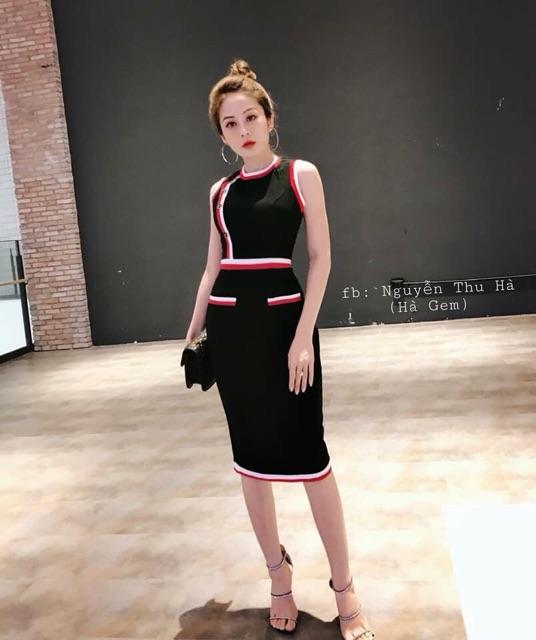 Váy body viền
