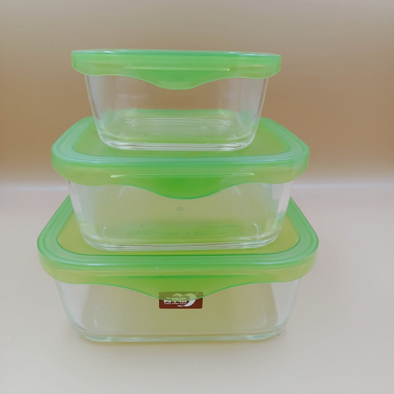 Bộ 4 Hộp Thủy Tinh Đựng Đổ Tủ Lạnh Dùng Được Cho Lò Vi Sóng