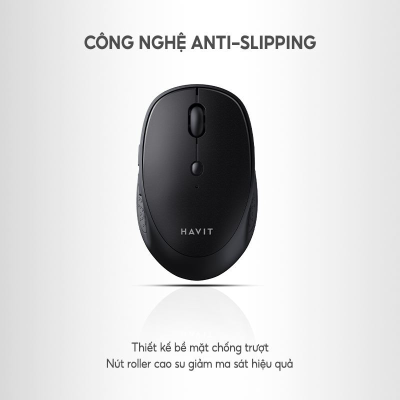 Chuột Không Dây HAVIT MS76, Thiết Kế Công Thái Học, 3 DPI + 6 Nút Chỉnh, Tuổi Thọ 3Tr Lần Nhấn - Hàng Chính Hãng
