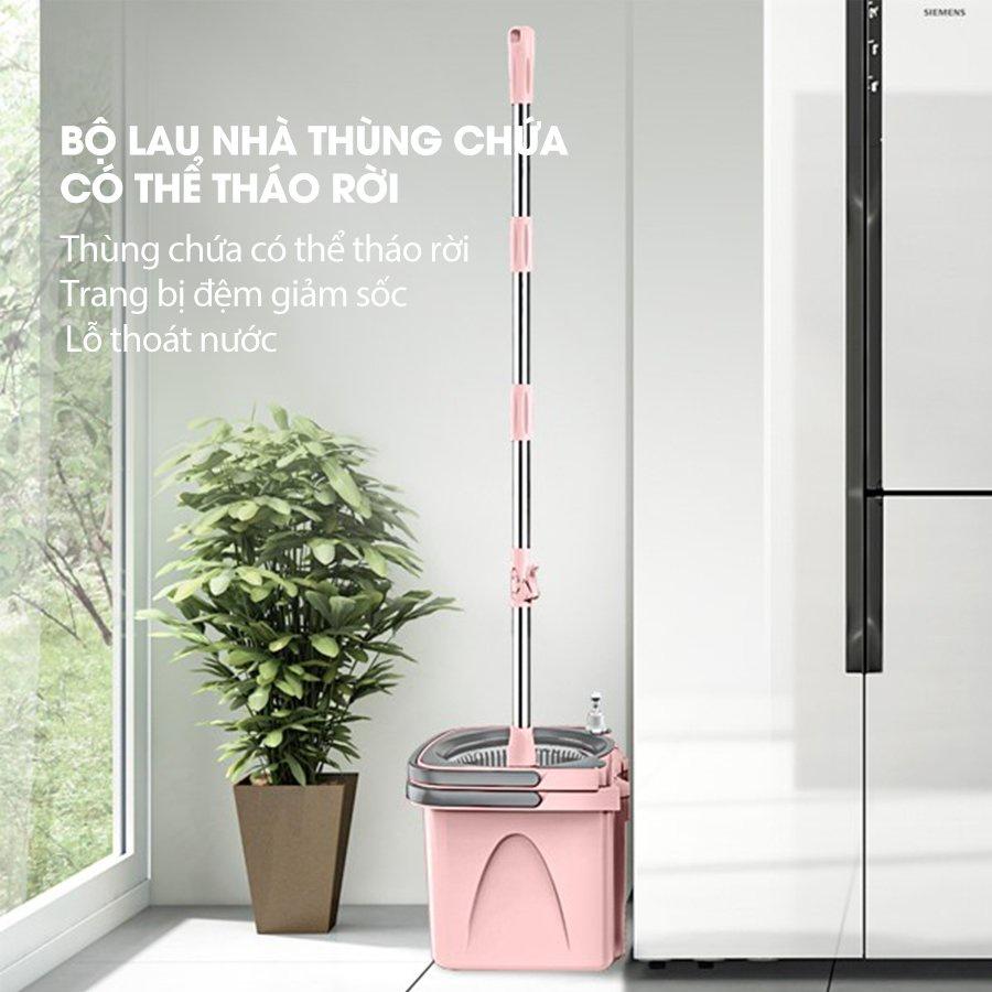 Bộ cây lau nhà BONBOX BCT706 kèm xô lau dạng xoay tiện dụng có thể tháo rời - Hàng chính hãng