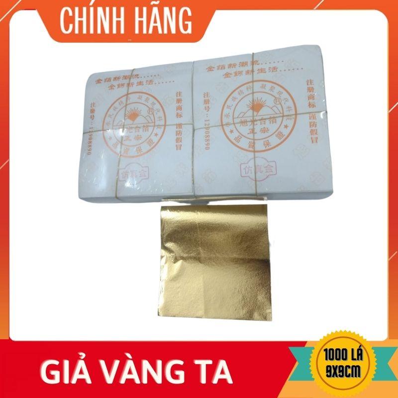 1000 lá vàng kích thước 9cm dùng trang trí đồ nội thất, tượng phật, phào chỉ với các màu vàng 24k, đồng, vàng 18k
