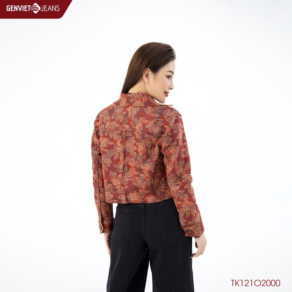 Áo Khoác Nữ Da Lộn Họa Tiết GENVIET TK121O2000