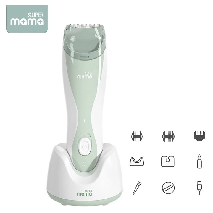 Tông đơ cắt tóc cho bé nhãn hiệu Super Mama S-3689 Công suất: 5W Lưỡi ceraramic - HÀNG CHÍNH HÃNG