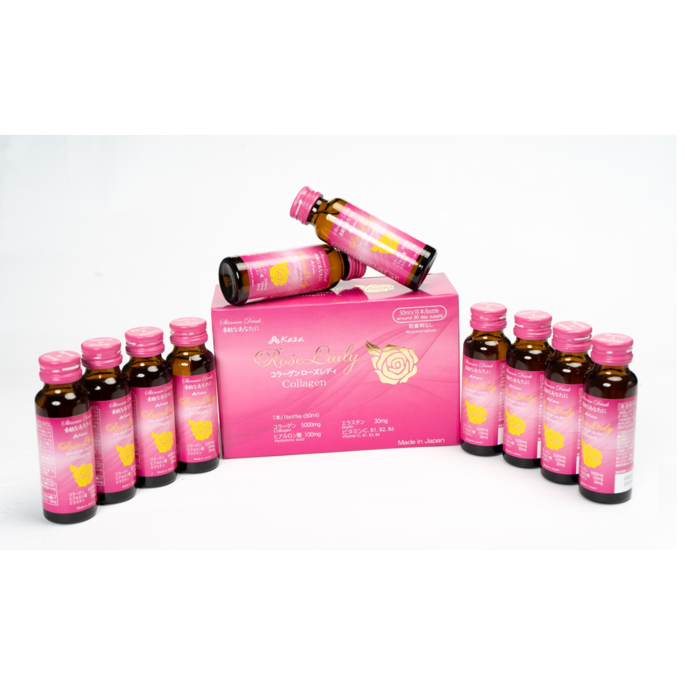 Nước uống đẹp da chống lão hóa Collagen Kaza Rose Lady 5000mg