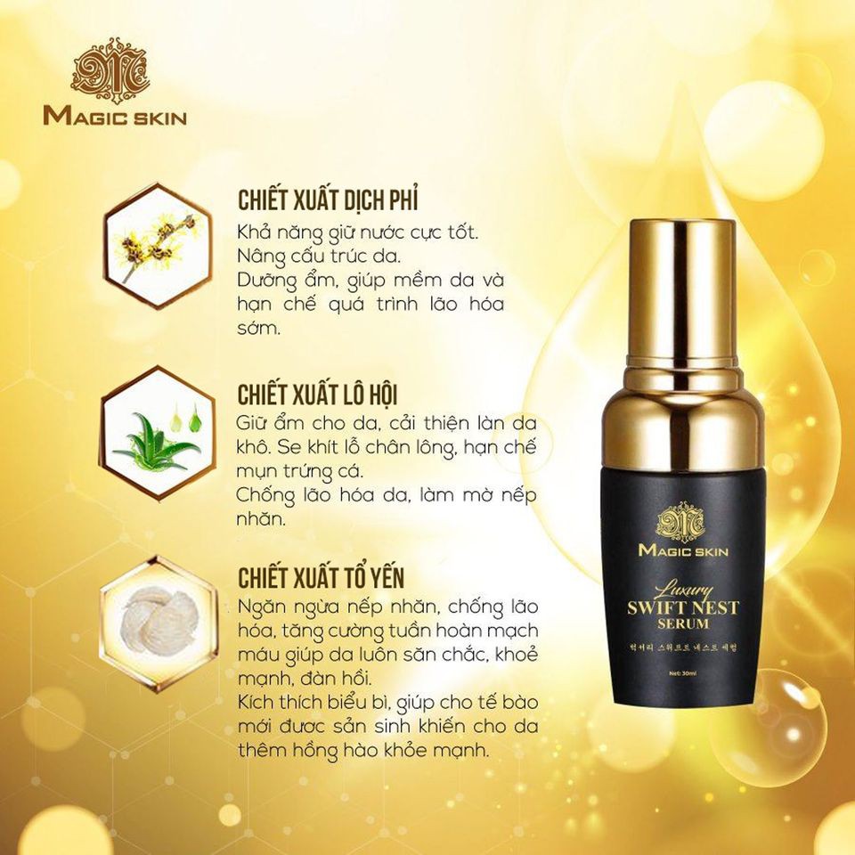 [CHÍNH HÃNG] Luxury Swift Nest Serum Magic Skin - Căng Mịn Mướt Mát, Chẳng Sợ Nếp Nhăn