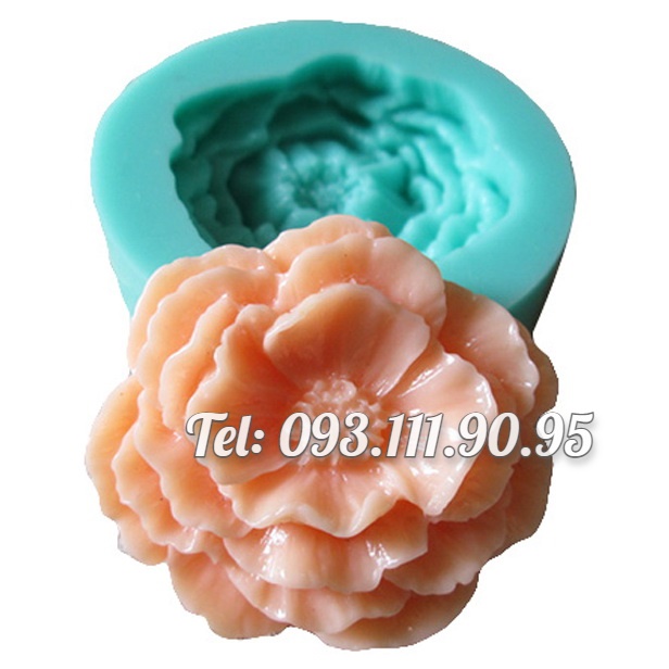Bộ 6 khuôn silicon làm bánh, rau câu hoa mẫu đơn, cúc đại đoá, hoa hồng, cẩm chướng, bông dừa cạn và lá - Mã số Q 1169
