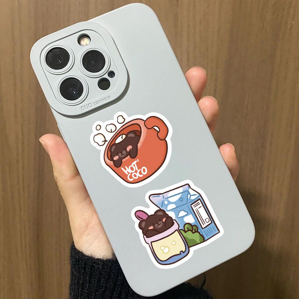 Sticker GẤU MẬP phong cách hàn quốc hoạt hình cute trang trí mũ bảo hiểm,guitar,ukulele,điện thoại,sổ tay,laptop-mẫu S90
