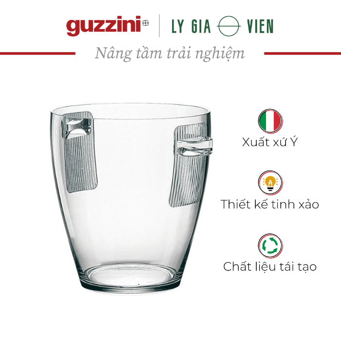 Xô Ướp Champagne Guzzini Ice Bucket Champage 5000cc- Thiết Kế Sang Trọng - Dung Tích 500cc - Nhựa SAN Bền &amp; Đẹp