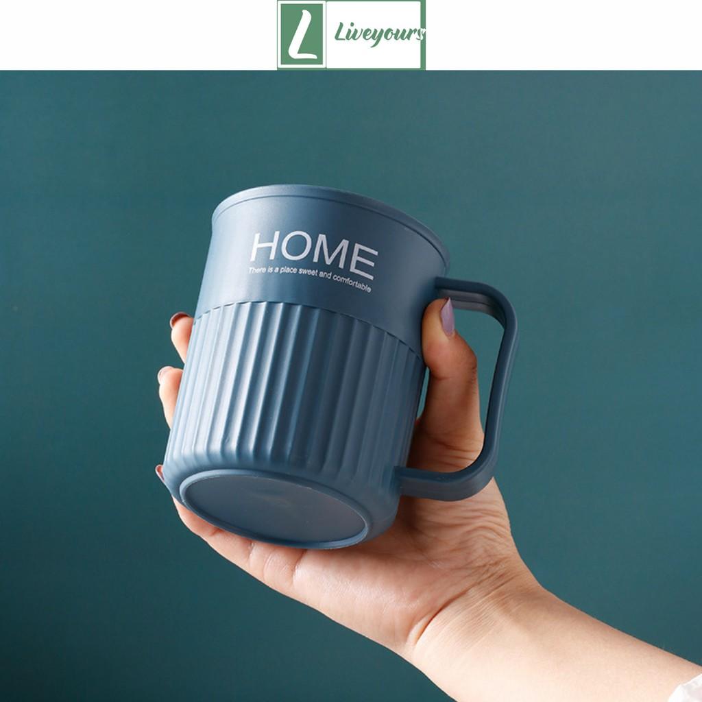 Cốc Đánh Răng Chữ HOME Có Quai Cầm Cao Cấp - Cóc Đựng Nước