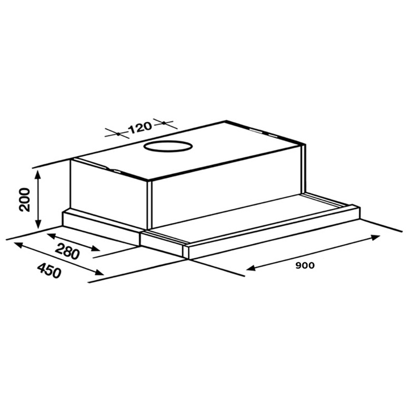 Máy hút mùi bếp âm tủ 9 tấc Kaff KF-TL900 - Hàng chính hãng